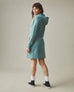 Women's Zipper Hoodie Dress - Azure Sage